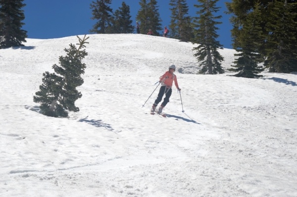 Sally McCoy skiing