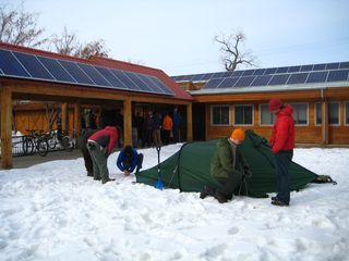 Setting up Tent