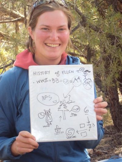 Amy teaching a class on LNT