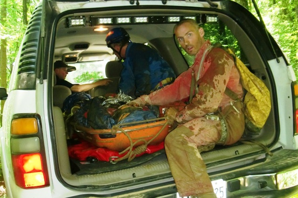 Rescuer with patient Rescuer with patient