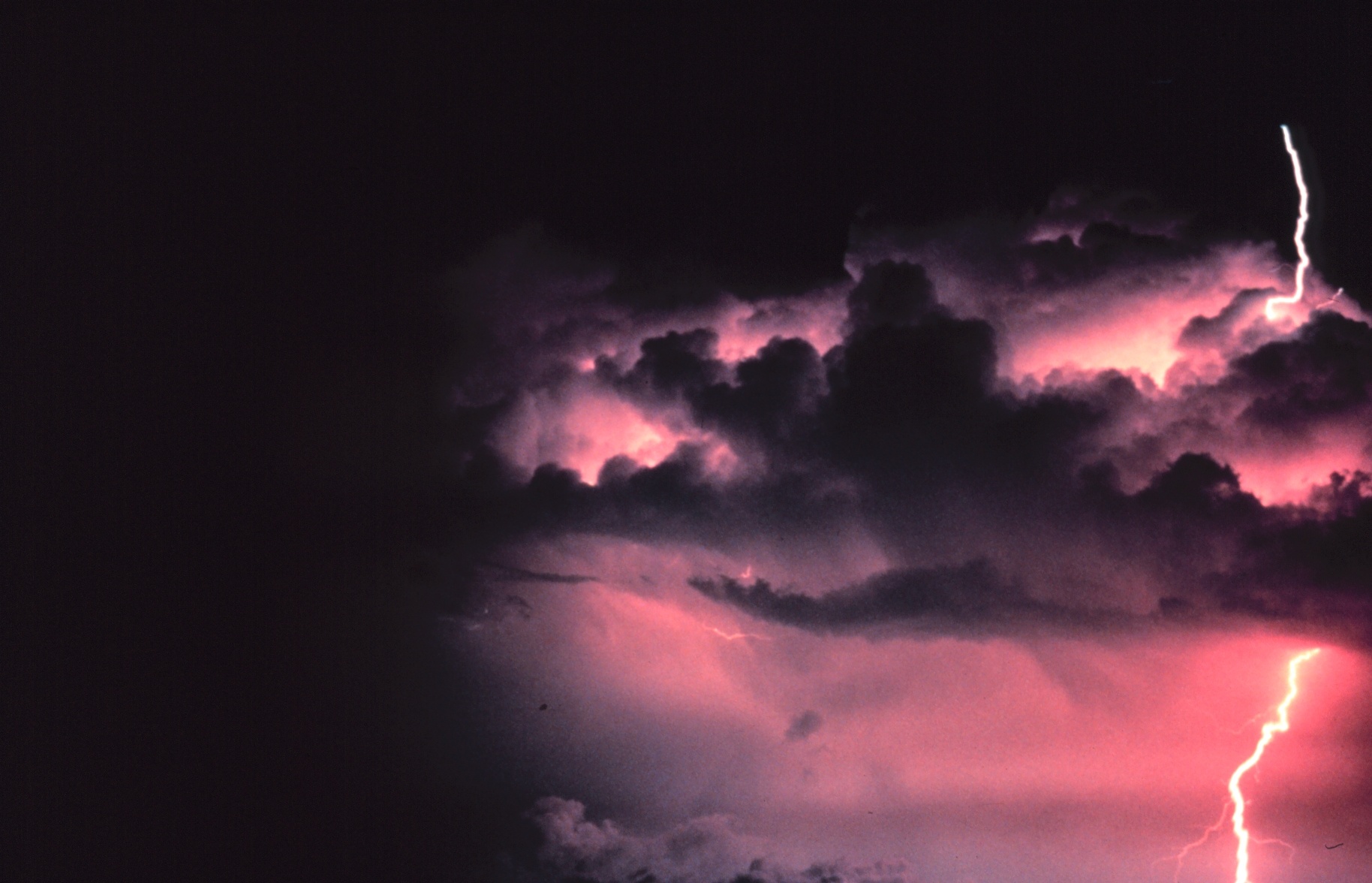 Lightning Against Dark Sky