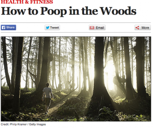 Headline and wilderness photo introducing the topic of waste in the backcountry.
